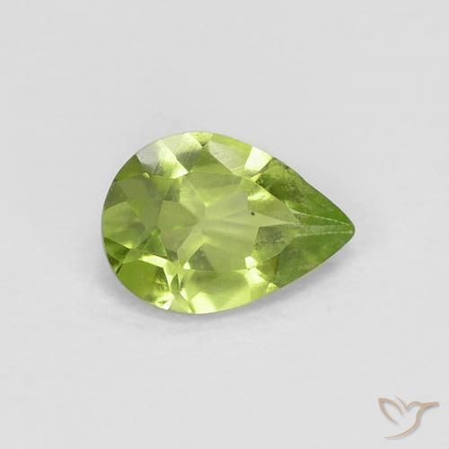 0.67ct Natürlicher Mittelgrün Peridot, Birnenform, VVS-VS