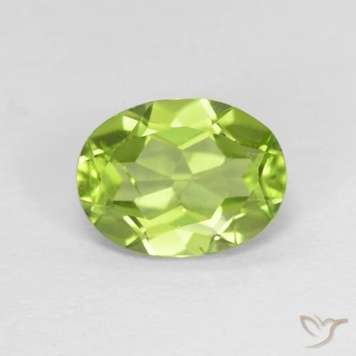 1.48ct Natürlicher Lebendiges Gelbgrün Peridot, Oval, VS