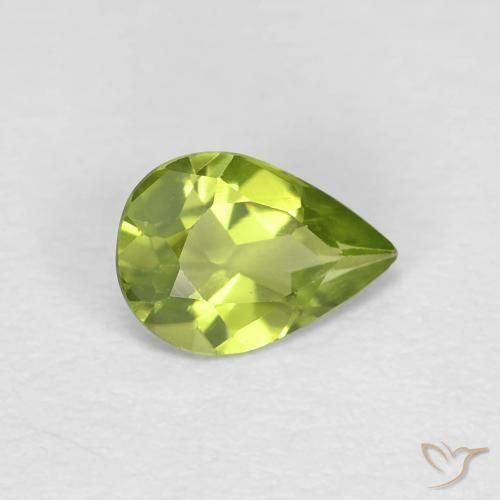 0.61ct Natürlicher Lebendiges grün Peridot, Birnenform, VVS-VS