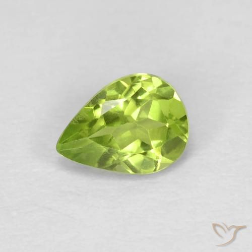 0.68ct Natürlicher Mittelgrün Peridot, Birnenform, VS
