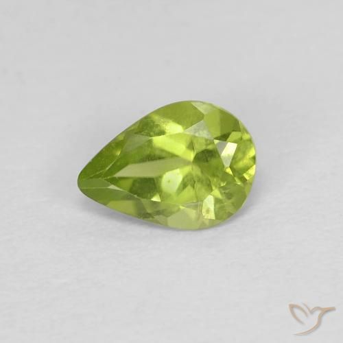 0.64ct Natürlicher gelblich-grün Peridot, Birnenform, VVS-VS