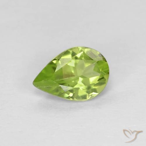 0.67ct Natürlicher Lebendiges Gelbgrün Peridot, Birnenform, VVS-VS
