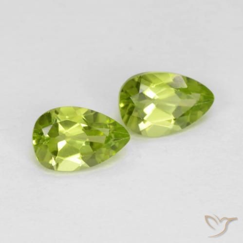 0.91 ct natürliche Lebendiges grün Peridot-Edelsteine, Birnenform, VVS-VS