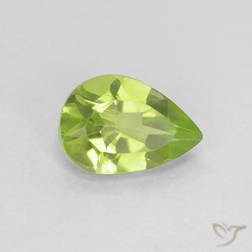 0.73ct Natürlicher Mittelgrün Peridot, Birnenform, VVS-VS