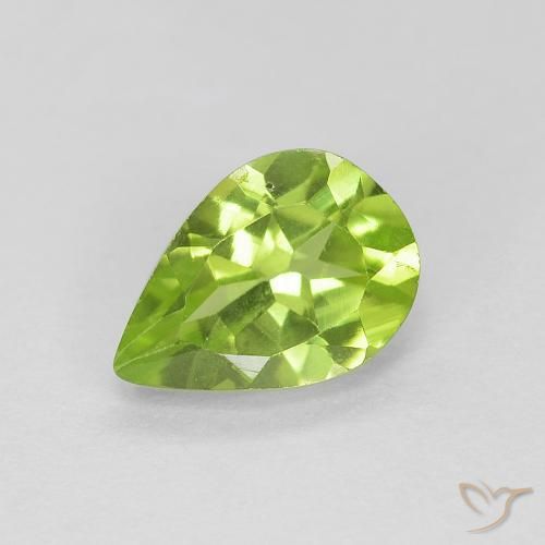 0.82ct Natürlicher Lebendiges grün Peridot, Birnenform, VVS-VS