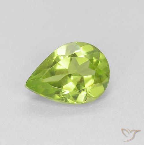 0.87ct Natürlicher Mittelgrün Peridot, Birnenform, VVS-VS