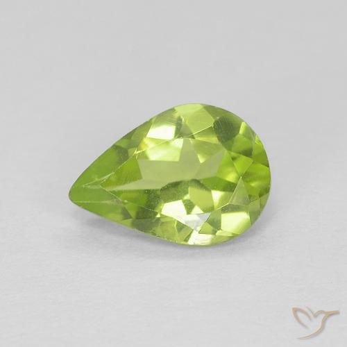 0.65ct Natürlicher Lebendiges grün Peridot, Birnenform, VVS-VS