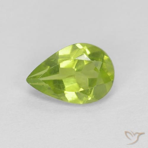 0.75ct Natürlicher Lebendiges Gelbgrün Peridot, Birnenform, VVS-VS