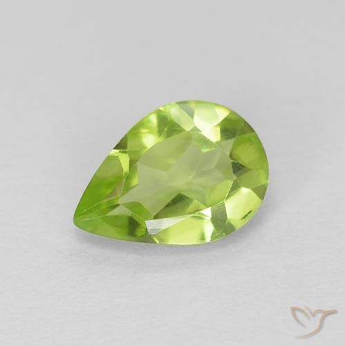 0.72ct Natürlicher Mittelgrün Peridot, Birnenform, VVS-VS
