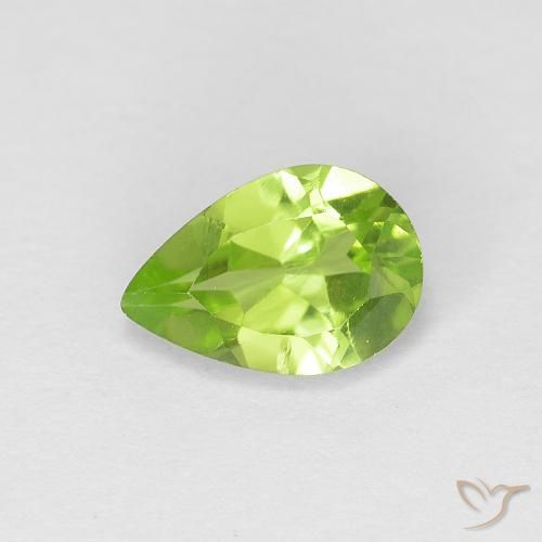 0.72ct Natürlicher Mittelgrün Peridot, Birnenform, VS