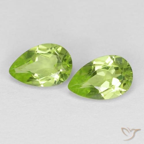 0.88ctw Natürlicher Leichtes lebendiges Grün Peridot, Birnenform, VS
