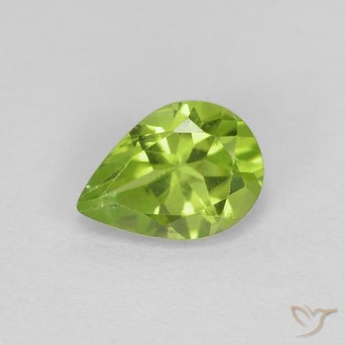 0.91ct Natürlicher Mittelgrün Peridot, Birnenform, VS