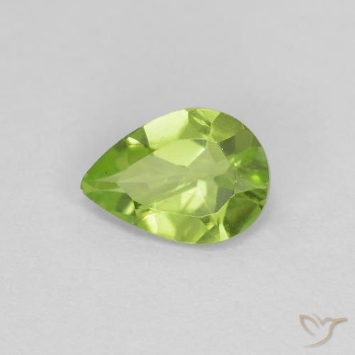 0.69ct Natürlicher Mittelgrün Peridot, Birnenform, VS