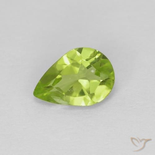 0.65ct Natürlicher Mittelgrün Peridot, Birnenform, VS