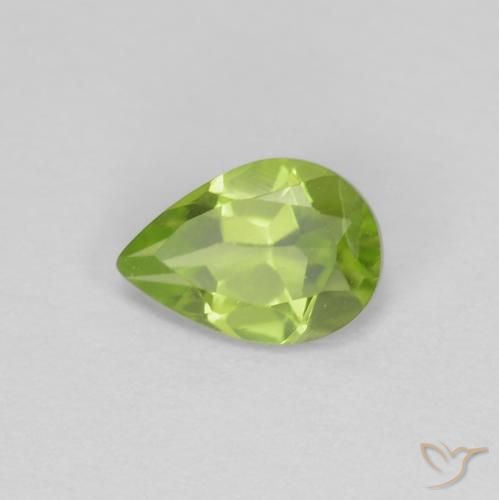 0.73ct Natürlicher Mittelgrün Peridot, Birnenform, VS