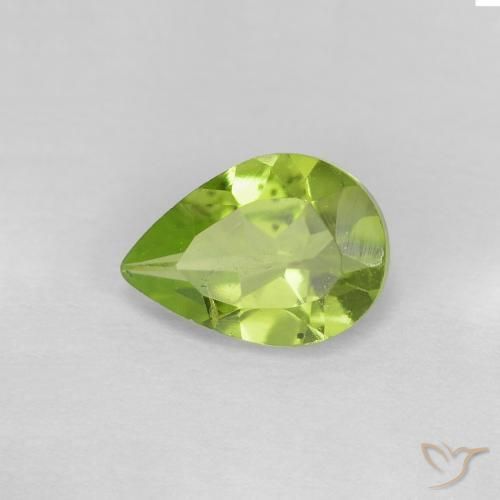0.68ct Natürlicher Mittelgrün Peridot, Birnenform, VS