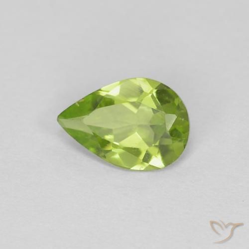 0.61ct Natürlicher Lebendiges grün Peridot, Birnenform, VS
