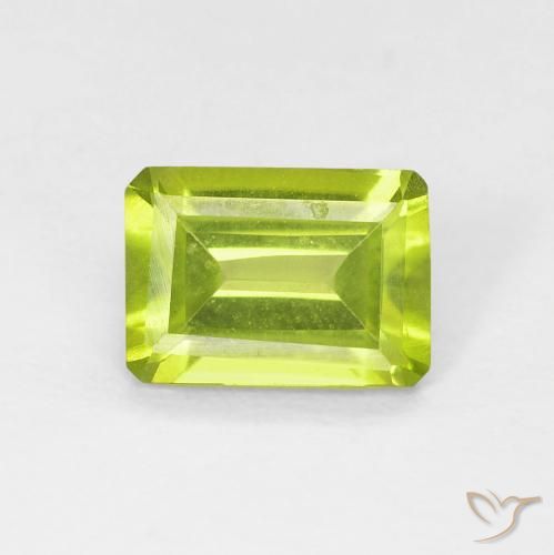 0.93ct Natürlicher hellgrün Peridot, Smaragdschliff, VVS