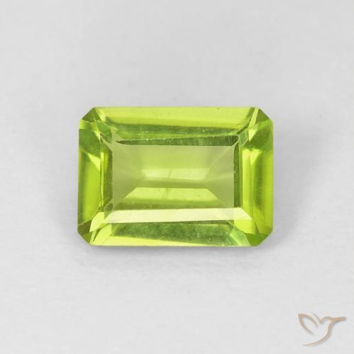 0.95ct Natürlicher hellgrün Peridot, Smaragdschliff, VVS-VS