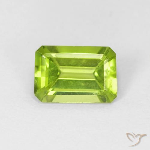 0.93ct Natürlicher hellgrün Peridot, Smaragdschliff, VVS-VS