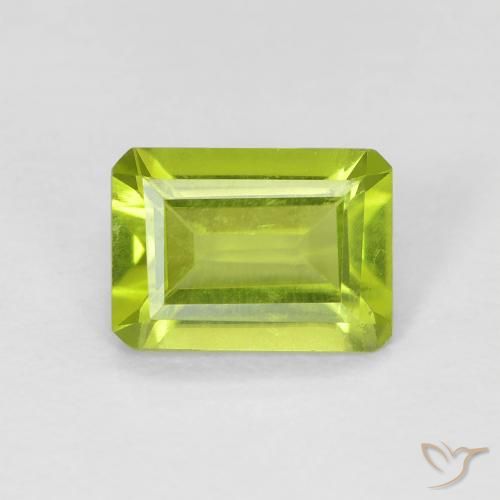 0.97ct Natürlicher hellgrün Peridot, Smaragdschliff, VS