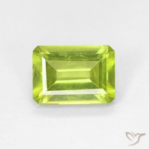 1.05ct Natürlicher Mittelgrün Peridot, Smaragdschliff, VS-SI
