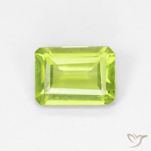 0.97ct Natürlicher Mittelgrün Peridot, Smaragdschliff, VS-SI