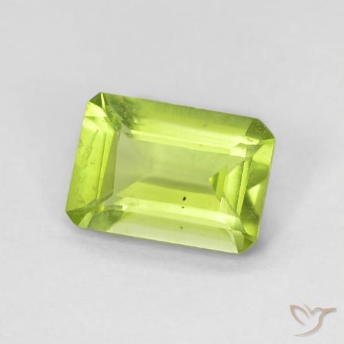 9,17 ctw natürlicher Lebendiges Gelbgrün Peridot, Oktagonschliff, VS-SI