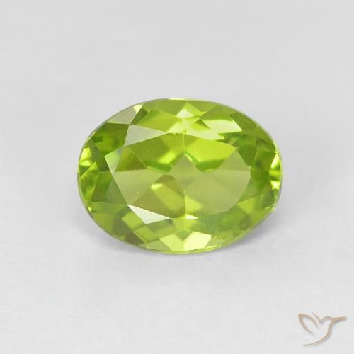 1.10ct Natürlicher hellgrün Peridot, Oval, VVS-VS