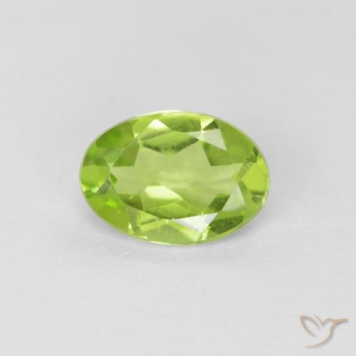 0.76ct Natürlicher Lebendiges grün Peridot, Oval, VS
