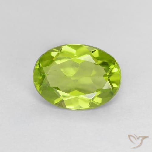 1.24ct Natürlicher Lebendiges Gelbgrün Peridot, Oval, VS