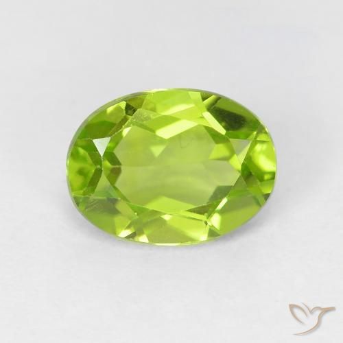 1.38ct Natürlicher gelblich-grün Peridot, Oval, VVS-VS