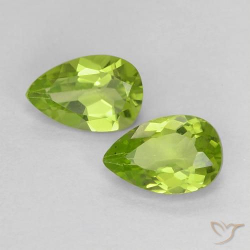 0.96ctw Natürlicher Lebendiges grün Peridot, Birnenform, VS