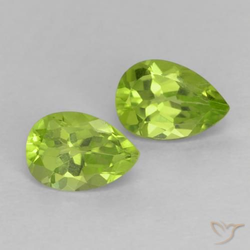0.97ctw Natürlicher Mittelgrün Peridot, Birnenform, VS