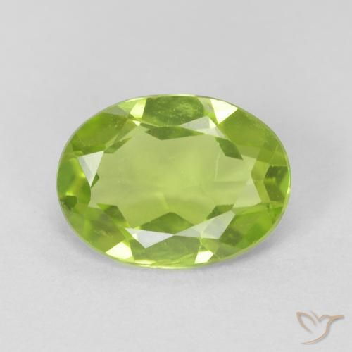 1.09ct Natürlicher hellgrün Peridot, Oval, VVS-VS