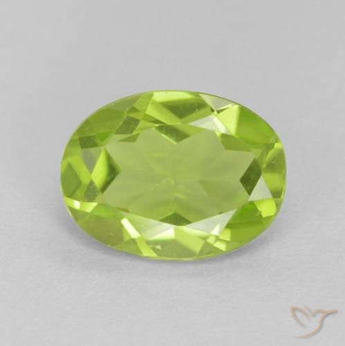 1.11ct Natürlicher hellgrün Peridot, Oval, VVS-VS