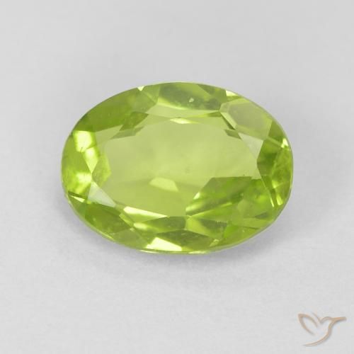1.10ct Natürlicher hellgrün Peridot, Oval, VVS-VS