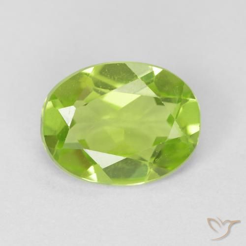 1.09ct Natürlicher hellgrün Peridot, Oval, VVS-VS
