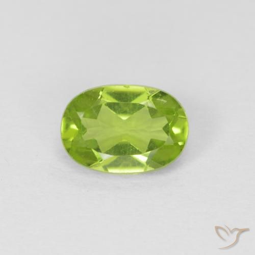 0.92ct Natürlicher Mittelgrün Peridot, Oval, VVS-VS