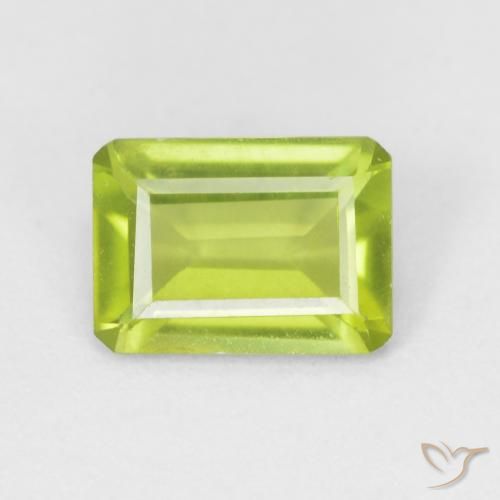 0.84ct Natürlicher hellgrün Peridot, Smaragdschliff, VVS