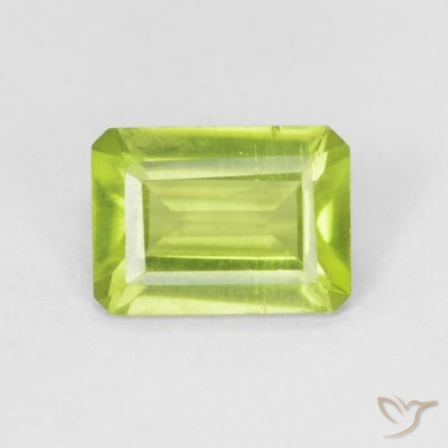 0.88ct Natürlicher hellgrün Peridot, Smaragdschliff, VVS