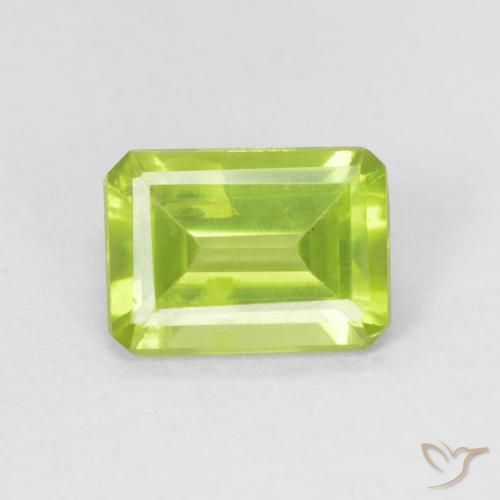 0.98ct Natürlicher hellgrün Peridot, Smaragdschliff, VS