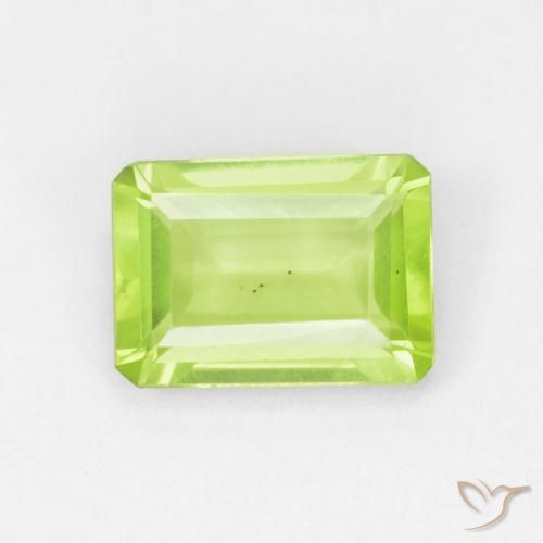 0.96ct Natürlicher Mittelgrün Peridot, Smaragdschliff, VVS