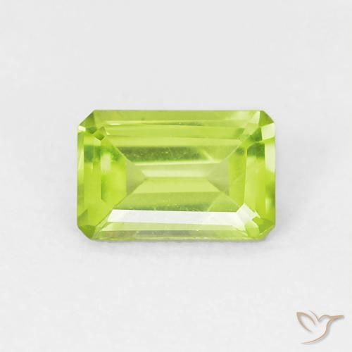 0.57ct Natürlicher hellgrün Peridot, Smaragdschliff, VVS-VS