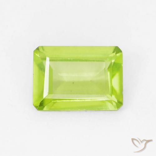 0.94ct Natürlicher hellgrün Peridot, Smaragdschliff, VVS-VS