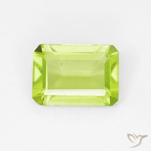 0.86ct Natürlicher hellgrün Peridot, Smaragdschliff, VVS-VS