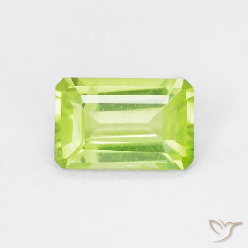 0.51ct Natürlicher hellgrün Peridot, Smaragdschliff, VVS-VS