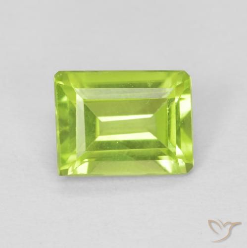 0.98ct Natürlicher hellgrün Peridot, Smaragdschliff, VVS-VS