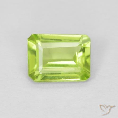 0.76ct Natürlicher hellgrün Peridot, Smaragdschliff, VVS-VS