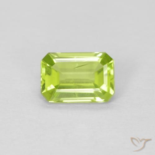 0.54ct Natürlicher hellgrün Peridot, Smaragdschliff, VVS-VS